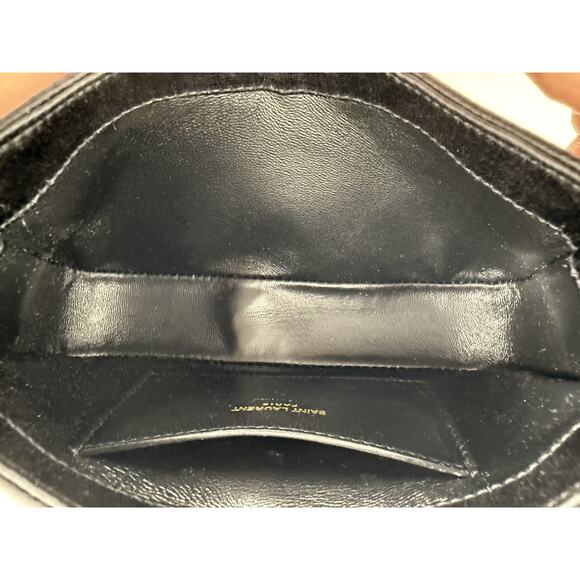 Saint Laurent Le 5 A 7 Mini YSL Women's Shoulder Bag in Black Satin - Picture 7 of 12